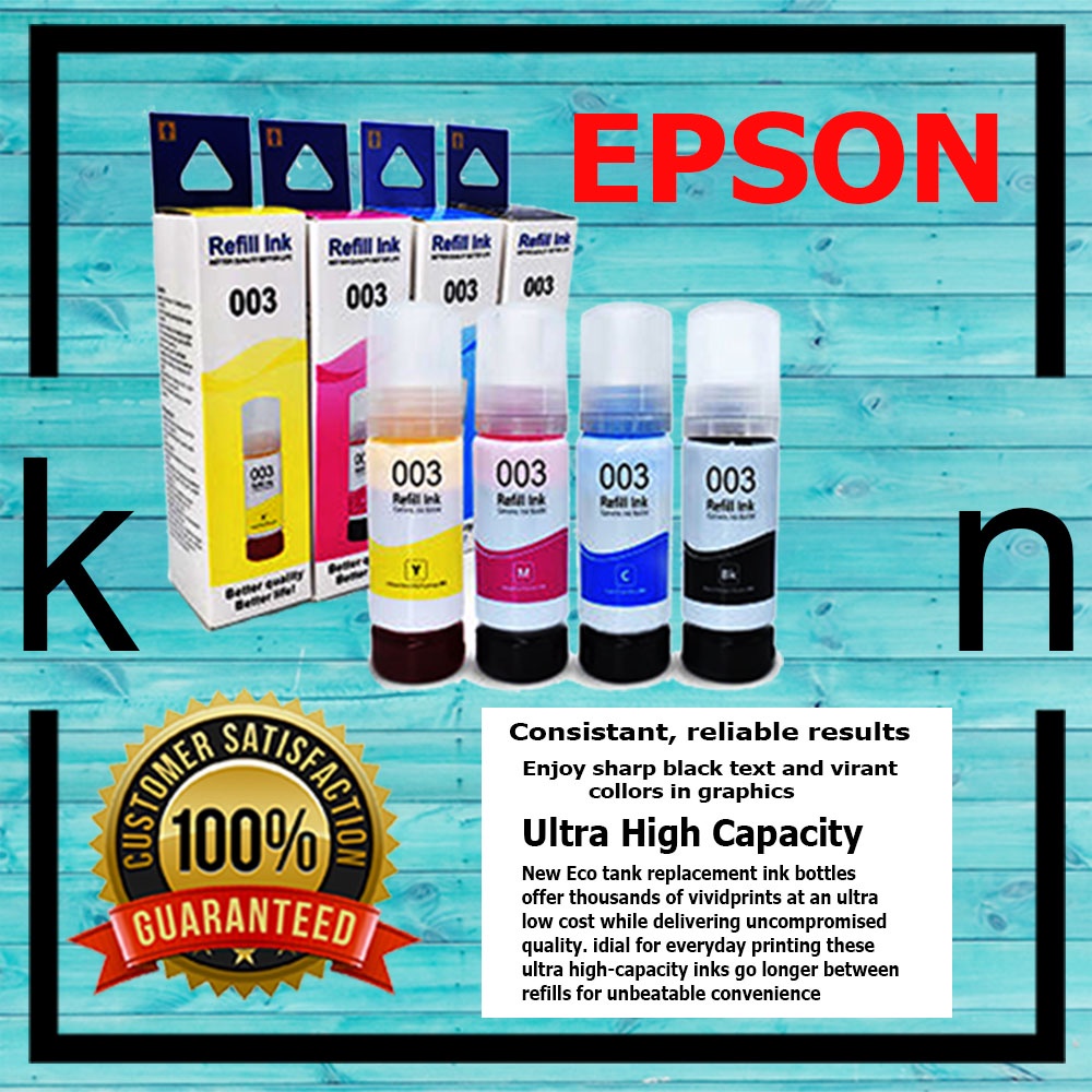 Epson 003 Black Cyan Magenta Yellow Ink Original (1SET) L1110 L3110