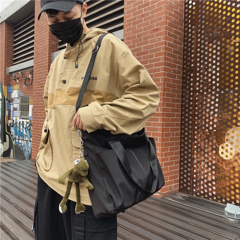 On Sale Big Capacity Men Korean Ulzzang Canvas Tote Bag Shoulder Bag