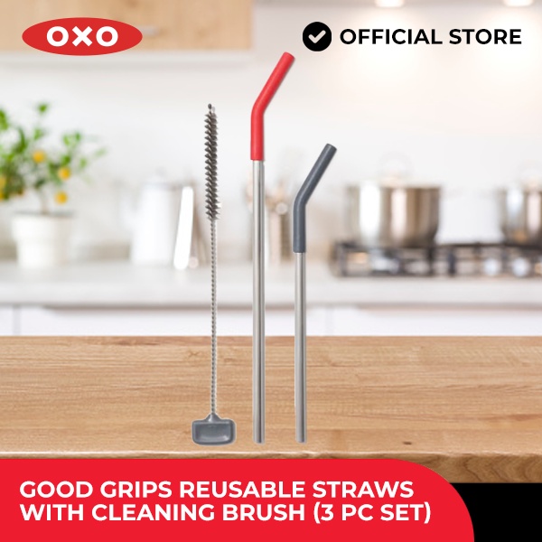 OXO Houseware Good Grips Reusable Straws with Cleaning Brush (3 pc set
