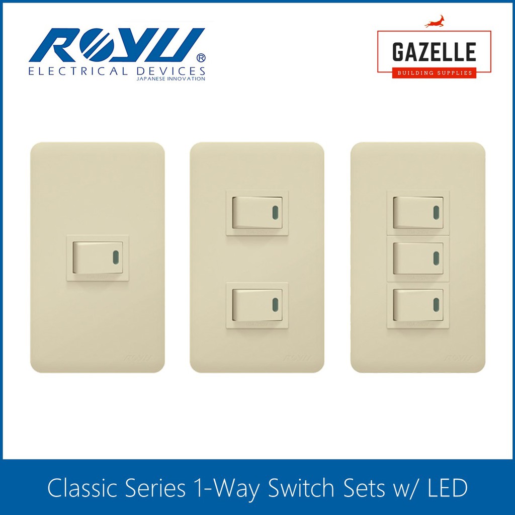 Royu Classic Series 1Way Switch Sets with LED Switches Shopee