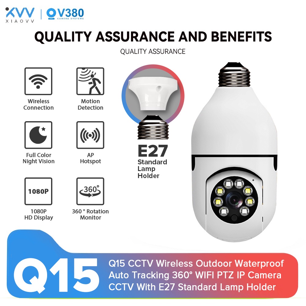 V380 E27 1080P Wifi monitor light CCTV Bulb Camera 360 Panoramic Bulb