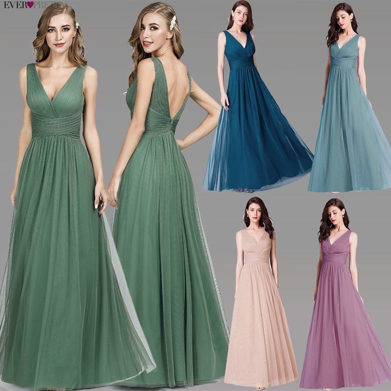 Ever Pretty Elegant Tulle Prom Dresses VNeck Sleeveless