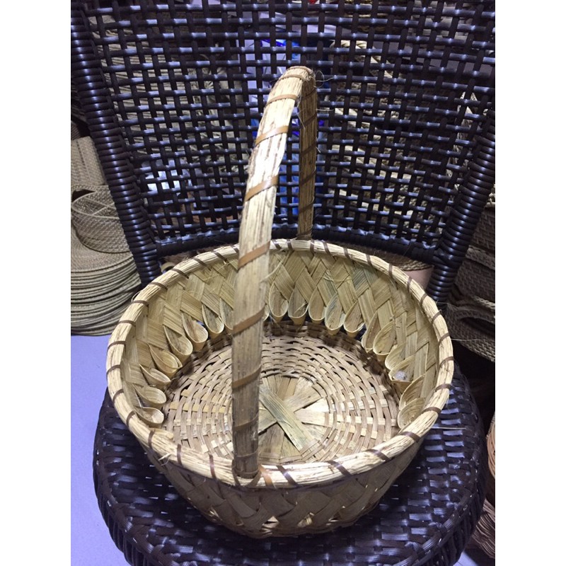 Bamboo Basket with Handle Decorative Serving Basket Fruit Basket
