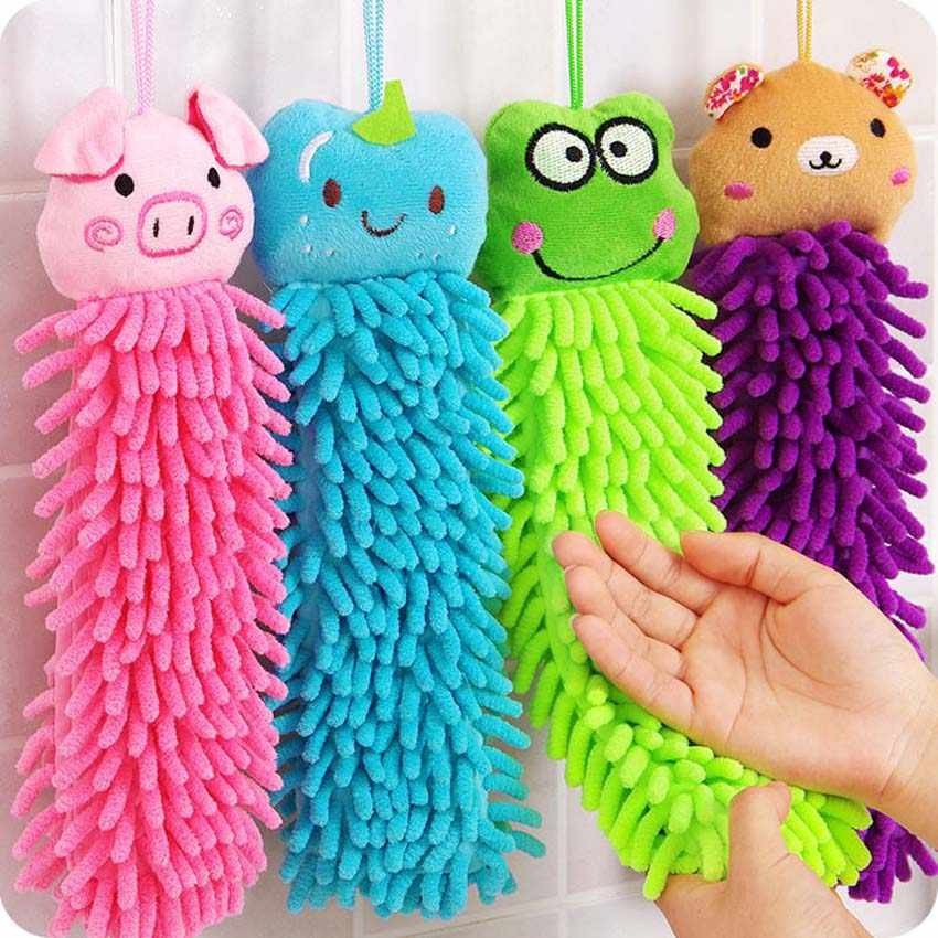 Cartoon Animal Microfiber Towel New Cute Baby Hanging Microfiber Soft Hand Towels Caterpillar