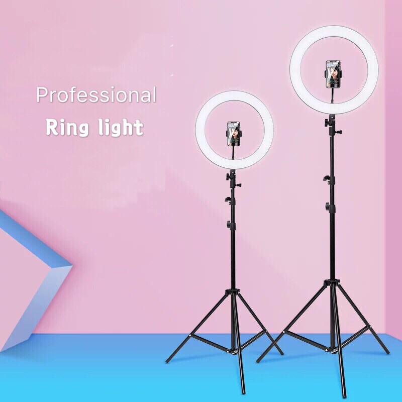 WJF 26cm selfie LED ring light with mini tripod phone holder Shopee