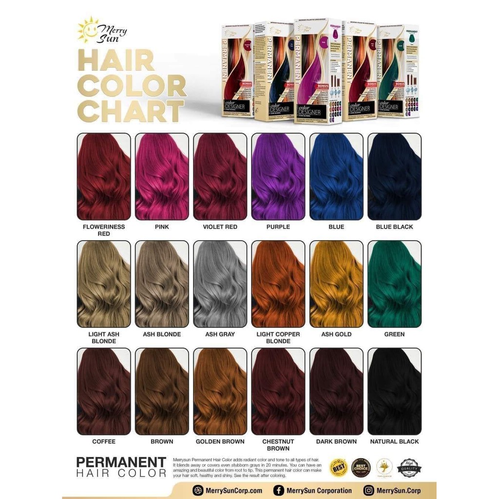Merry Sun Permanent Hair Color With Hair Therapy COD