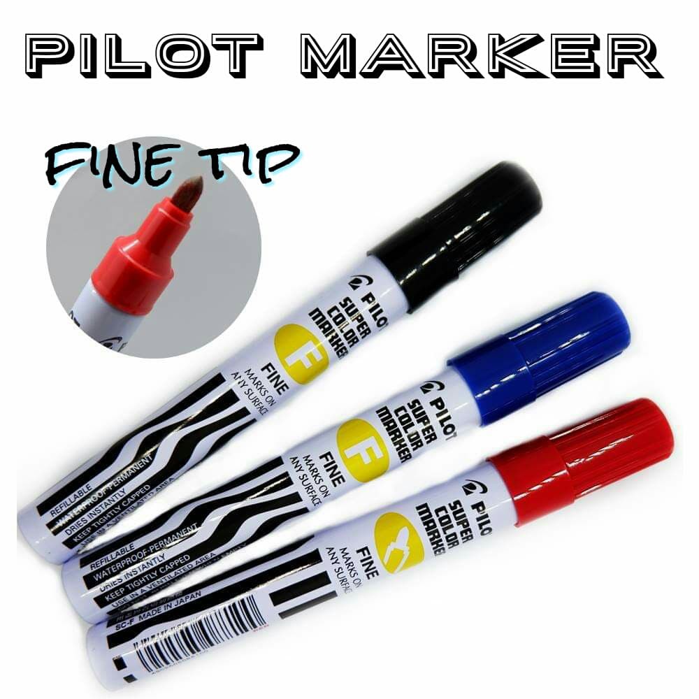 Pilot Marker Fine Permanent Black Blue Red Shopee Philippines
