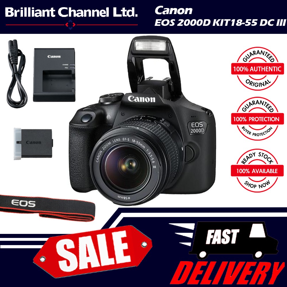 Canon EOS 2000D Camera With 1855 DC III KIT SET Shopee Philippines