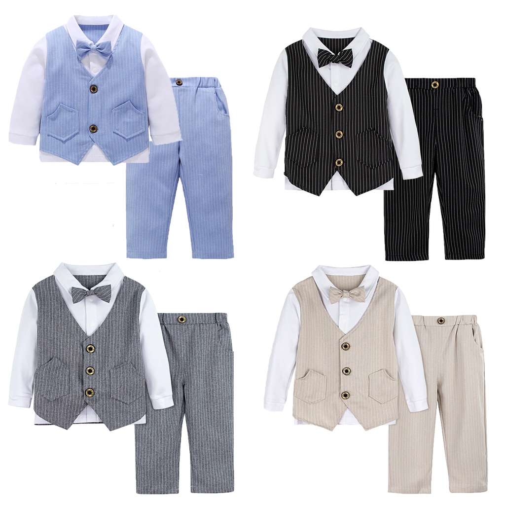 Baby Boys Wedding Outfit Infant Birthday Party Formal Suit Children's