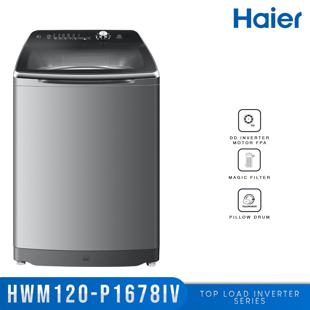 Haier hwm120p1678iv 12 kg magic filter fully automatic inverter top