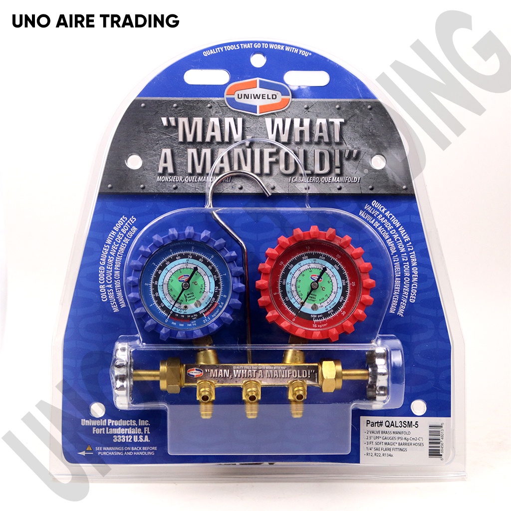 Pressure Gauge Manifold R12, R22 , R134a OR R410a R32 R407c UNIWELD