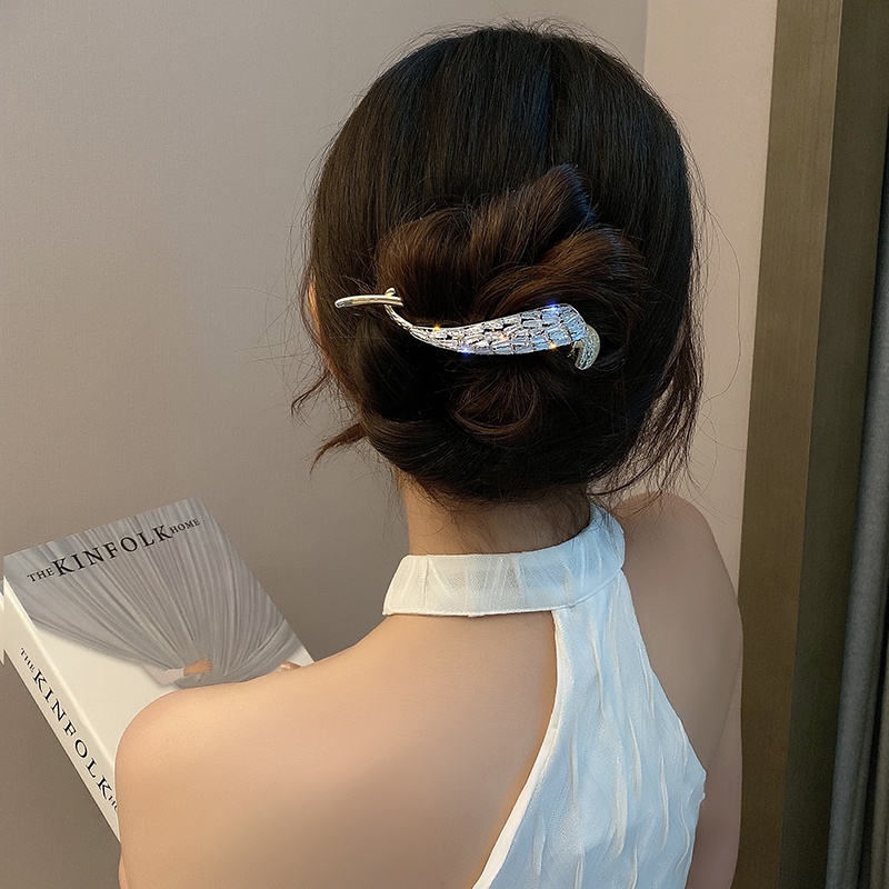 Rhinestones Pearl Hair Clip Spring Clip Frog Buckle Hair Clips for