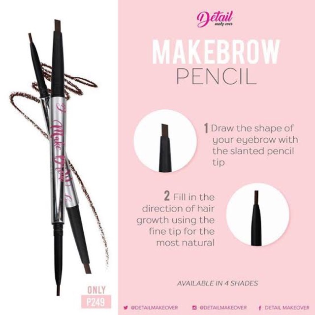 Detail Makeover Make Brow Pencil Shopee Philippines