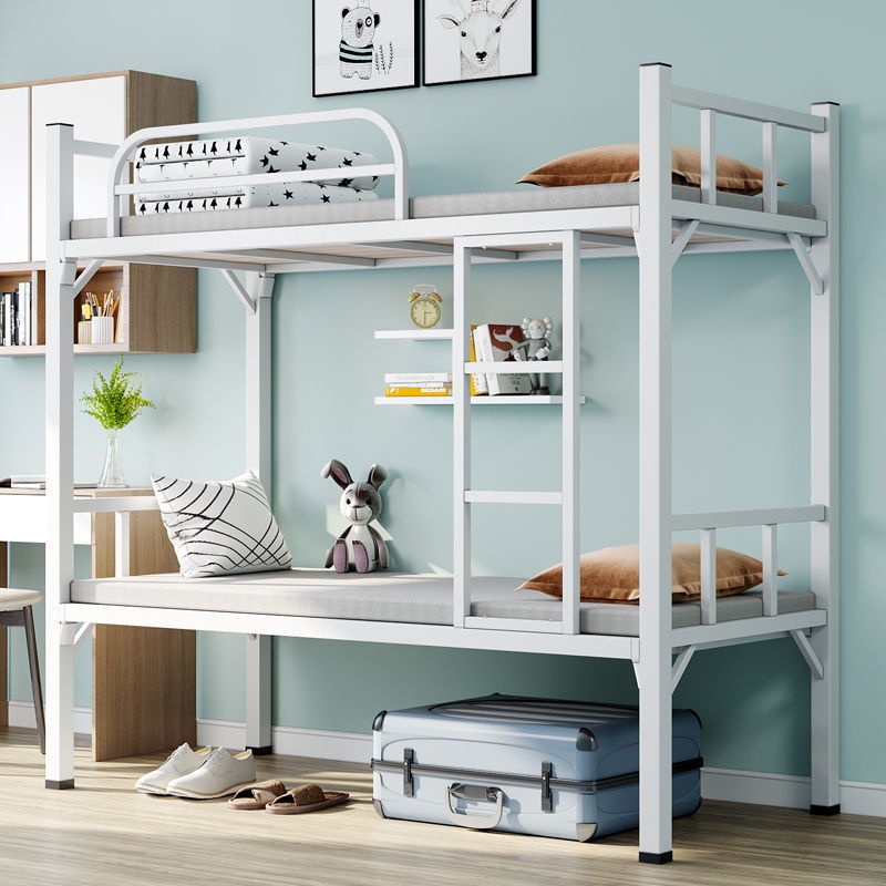 COD Upper and lower bunk iron frame bed, double wrought iron dormitory