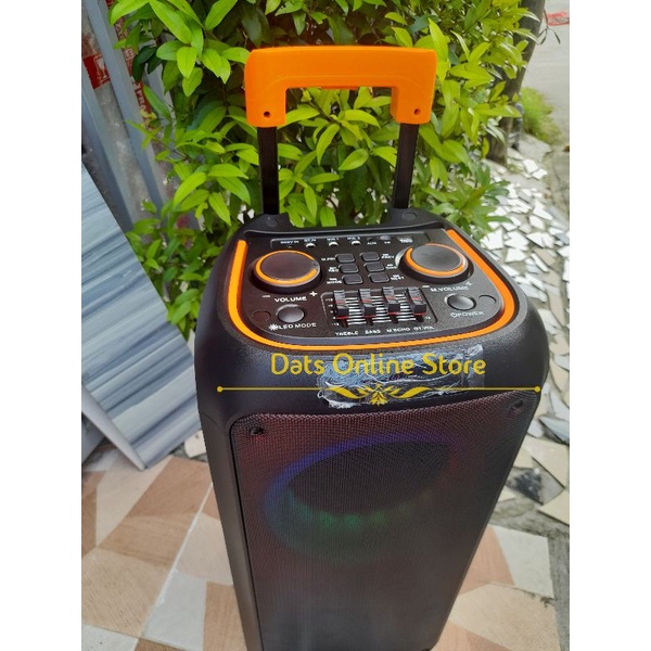 Biggest Dual 8" Trolley Wireless Bluetooth Karaoke Speaker w Bass