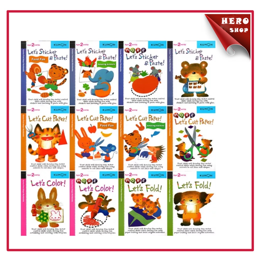 Kumon MY FIRST STEPS WORKBOOK 12 pcs Children's cut picture book [IN