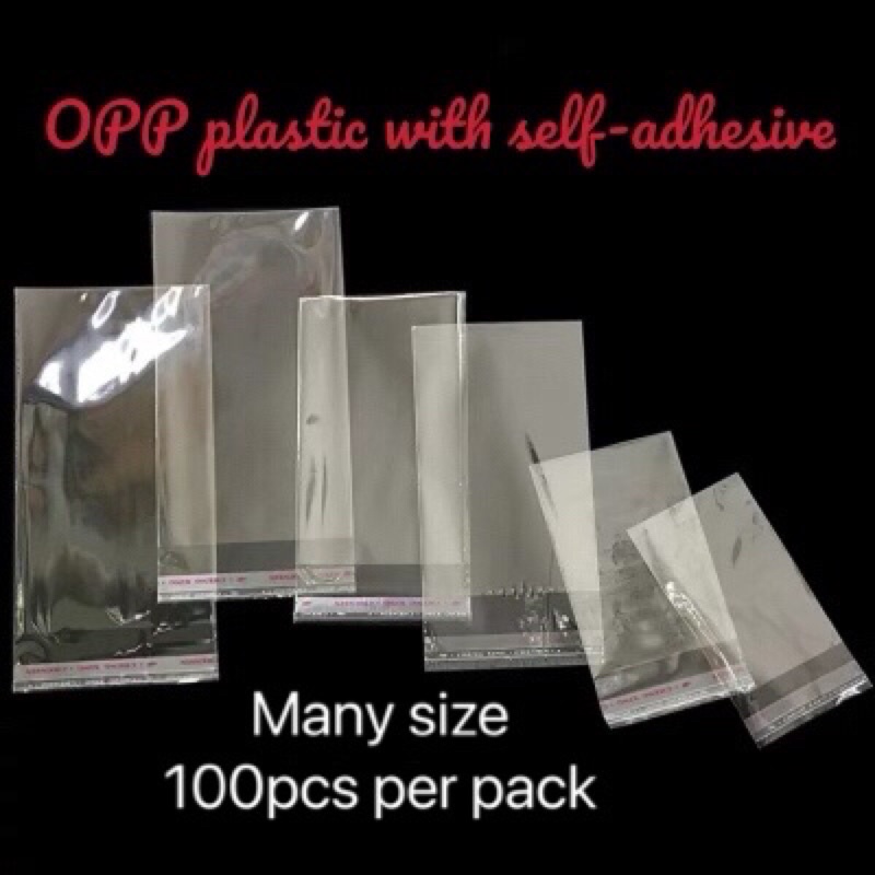 oppplasticpackagingbagselfadhesivemanysize100pcs Shopee
