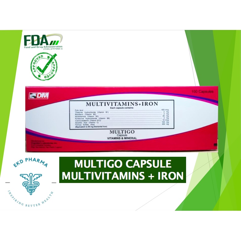 Multigo Multivitamins with Iron Capsule [100 capsules] (formerly