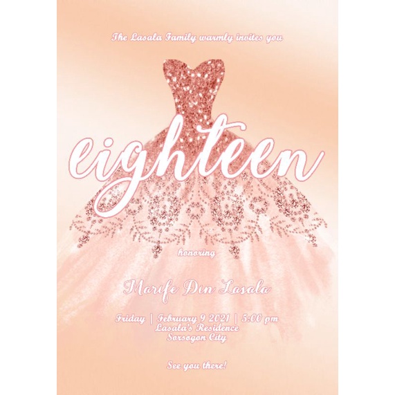Rose Gold Theme Debut Invitation Shopee Philippines