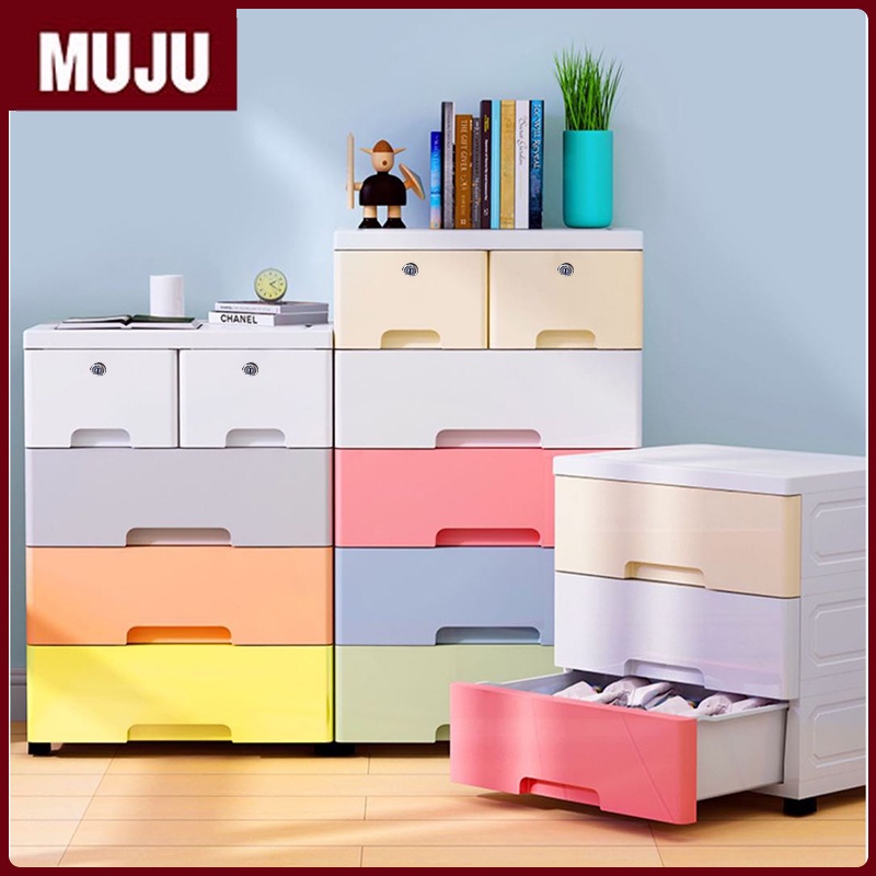MUJU 48cm Plastic Drawer Bedroom Organizer Home Clothes toy