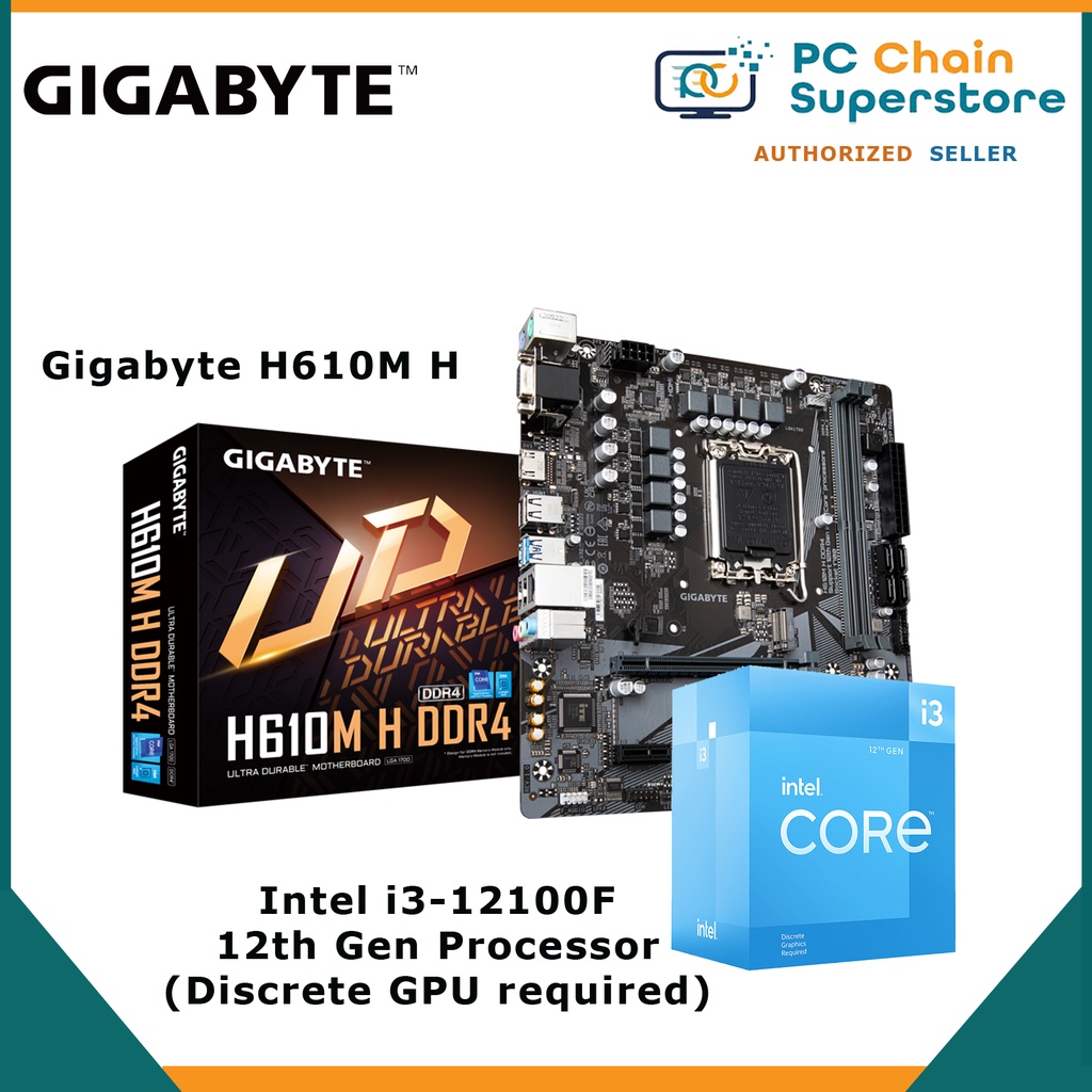 Intel i312100F / i312100 i3 12th Gen LGA1700 Processor + Gigabyte