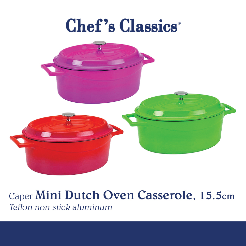 Chef's Classics Caper NonStick Mini Oval Dutch Oven Casserole, 15.5cm