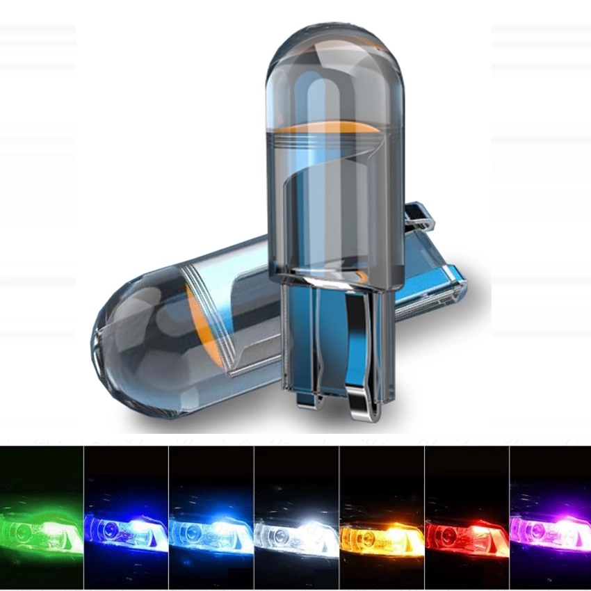 5 pieces w5w led t10 car light with glass 6000k car license plate dome