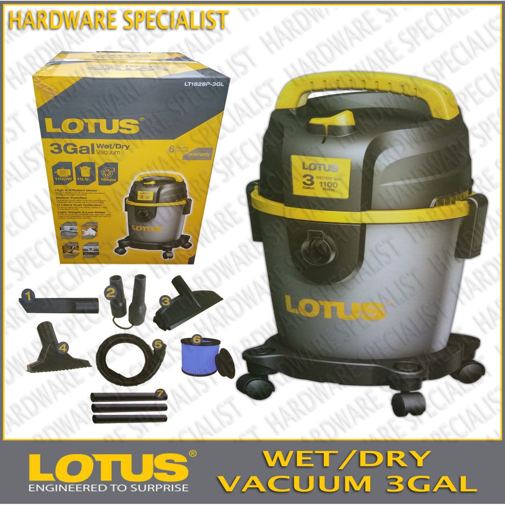 Lotus Vacuum Cleaner 3 Gallons Wet & Dry Suction LT1828P OR LT1828P