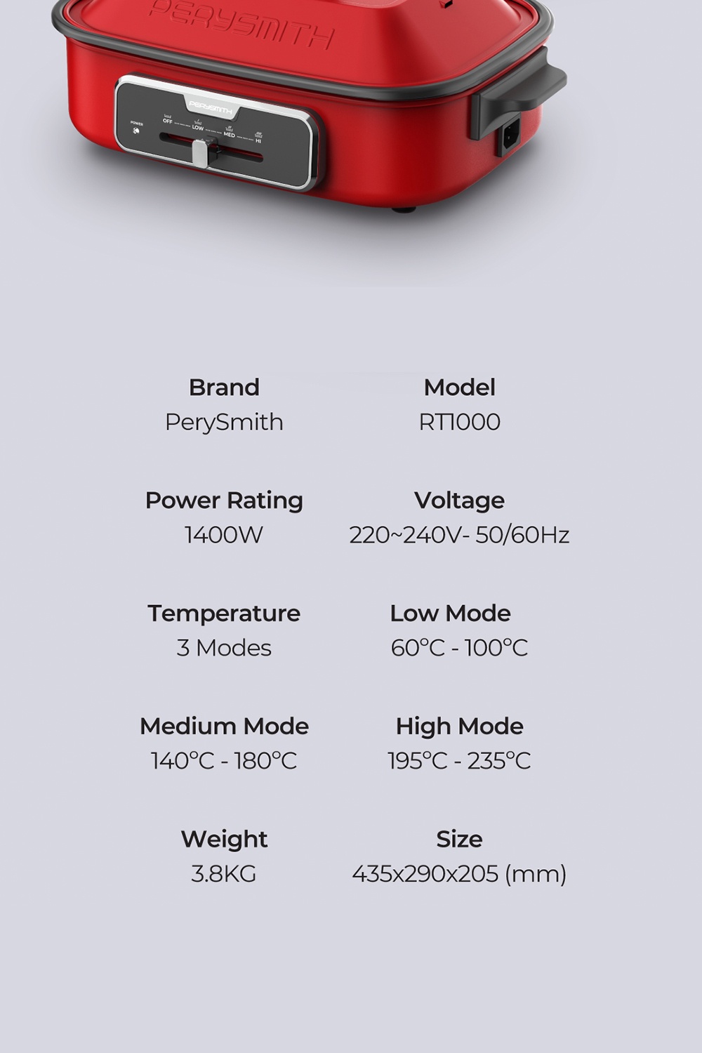 PerySmith AllInOne Multi Cooker Retro Series RT1000 blue Shopee