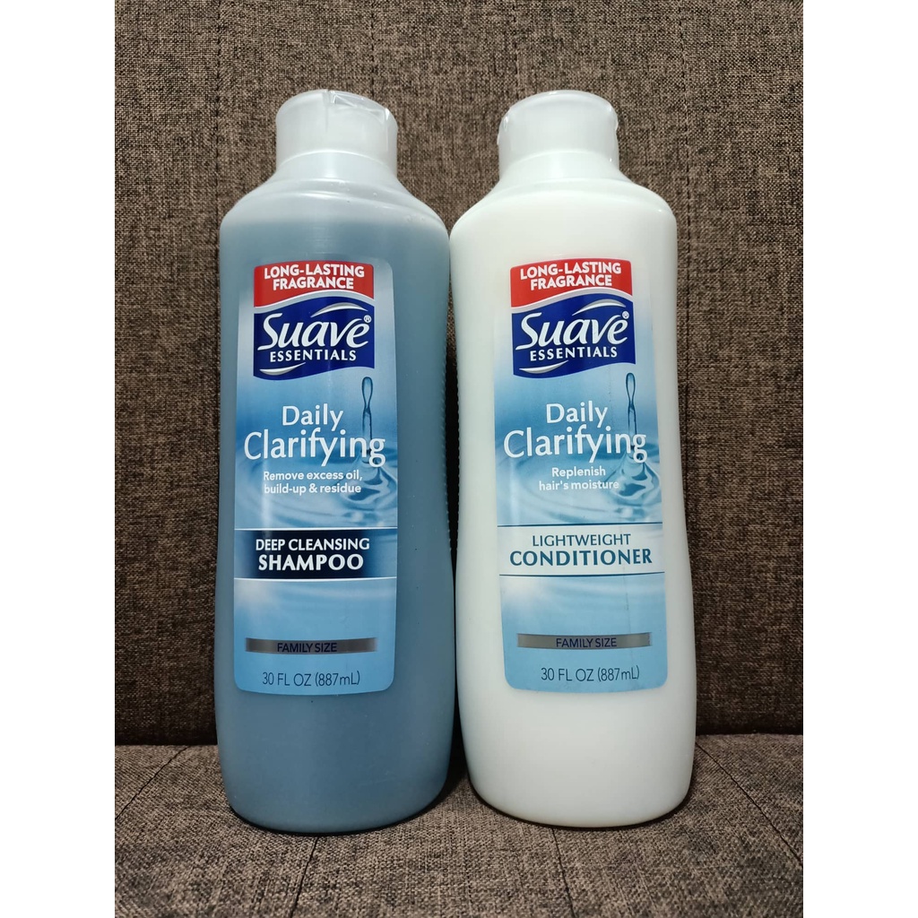 Suave Essentials Daily Clarifying Shampoo/Conditioner (887mL) Shopee