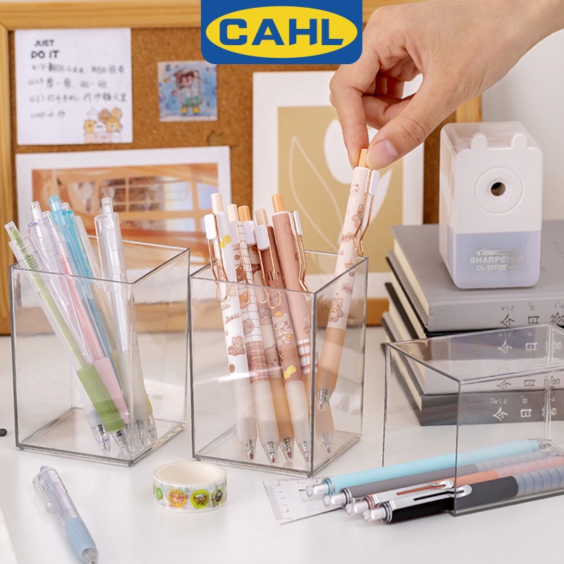 Pen Holder Clear Acrylic Pencil Holder for Desk, Pencil Cups Desk