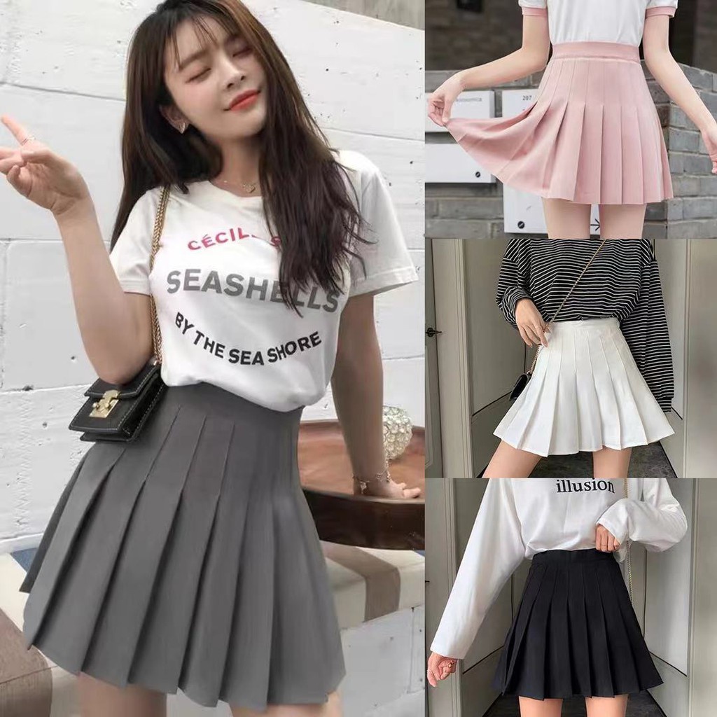 NB Korean JK Skirt Fashion ALine Pleated Tennis Skirts Shopee