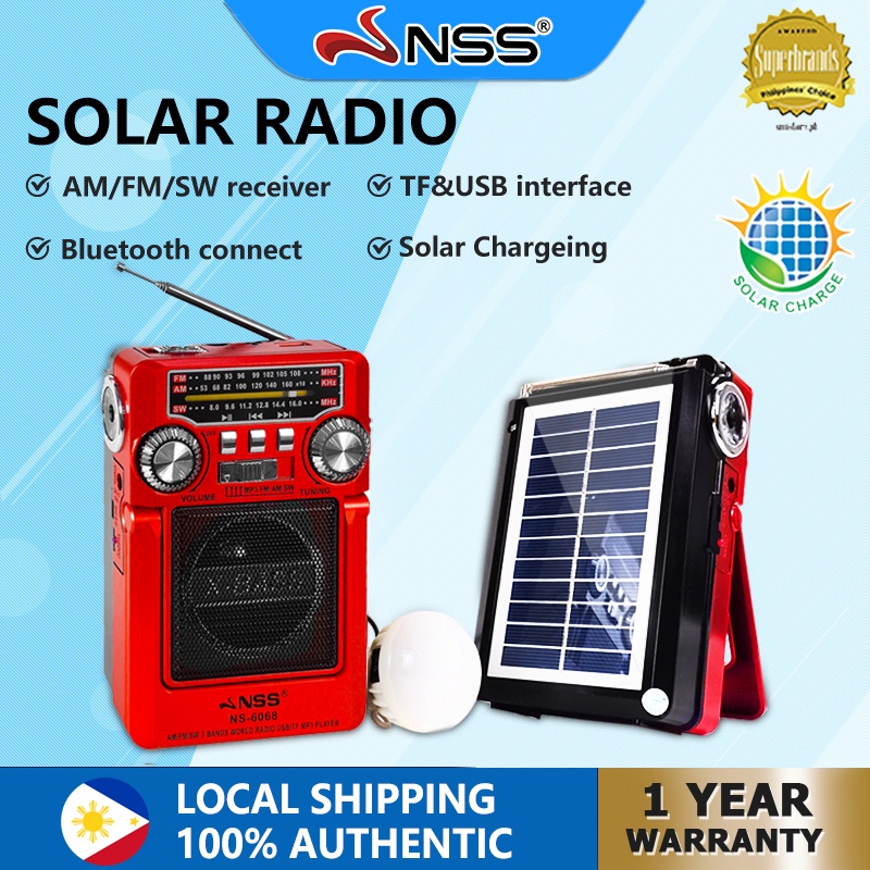 NSS Solar Radio AM/FM/SW 3 Band Radio Retro Mini Radio with Torch Function and One Bulb Shopee