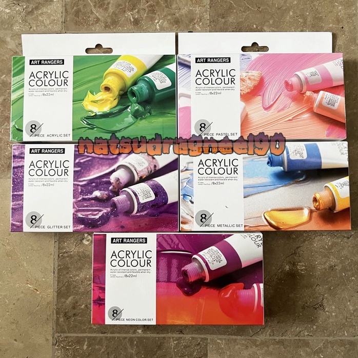 (hot)Art Ranger Acrylic Paint Set [8x22ml & 6x75ml] Shopee Philippines