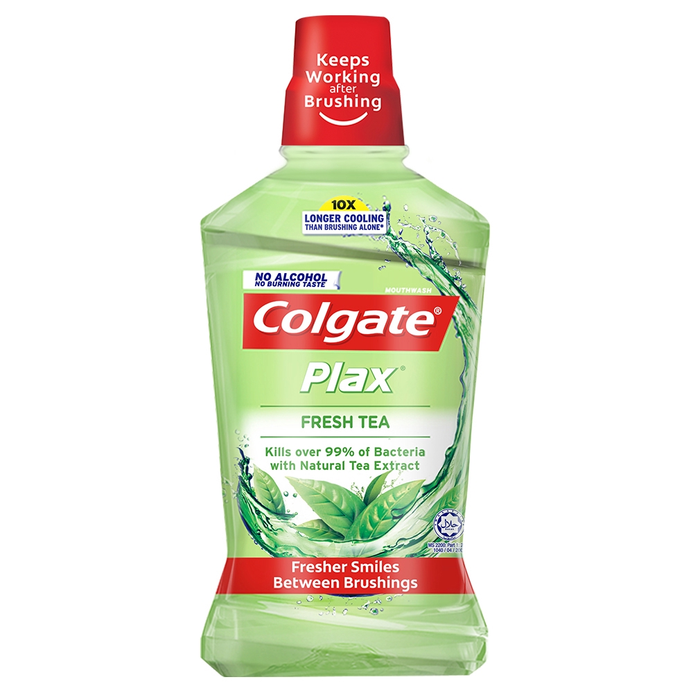 Colgate Plax Antibacterial Mouthwash Fresh Tea Mild Flavor 500mL