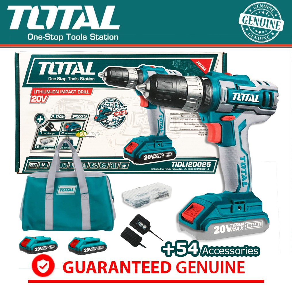 Total TIDLI20025 20V Cordless Hammer Drill Shopee Philippines