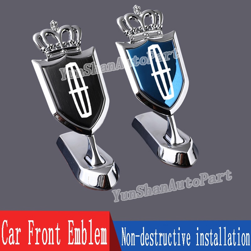 Metal Car Front Hood Emblem Sticker for Lincoln Corsair CONTINENTAI MKC MKZ Modified Crown