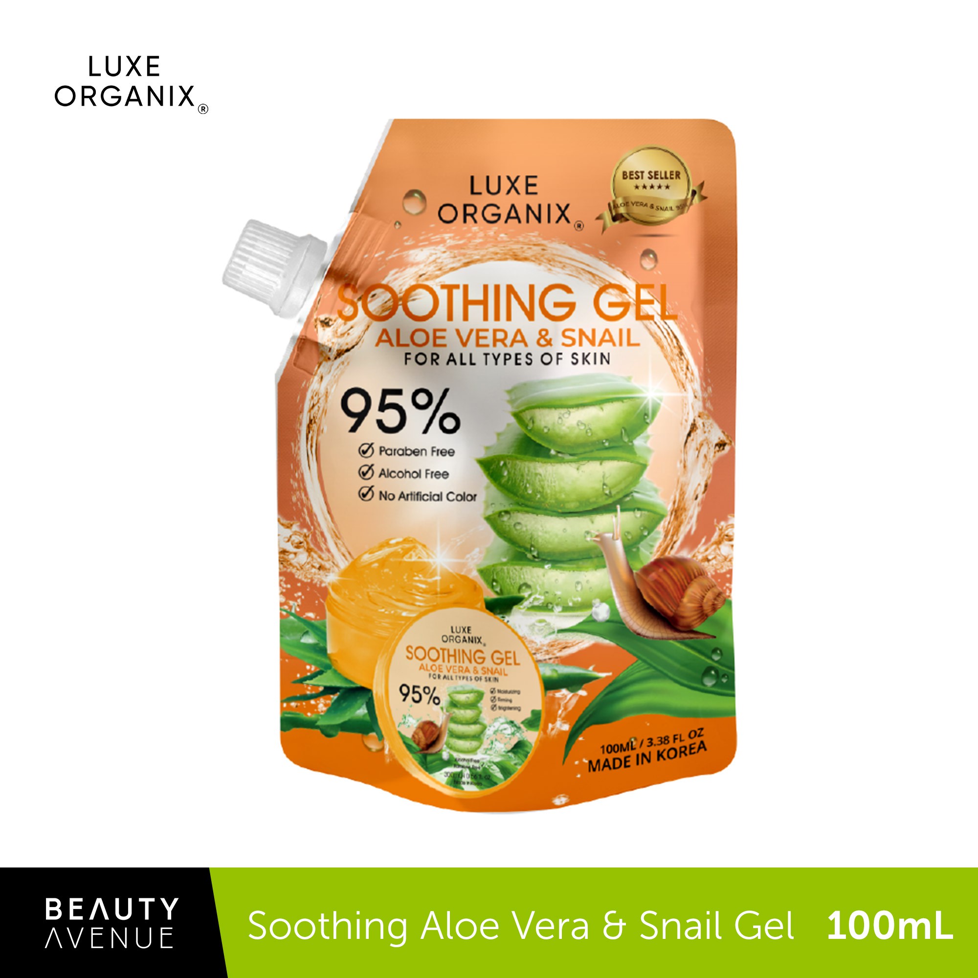 Luxe Organix Aloe Vera & Snail Soothing Gel Sachet 100Ml Shopee Philippines