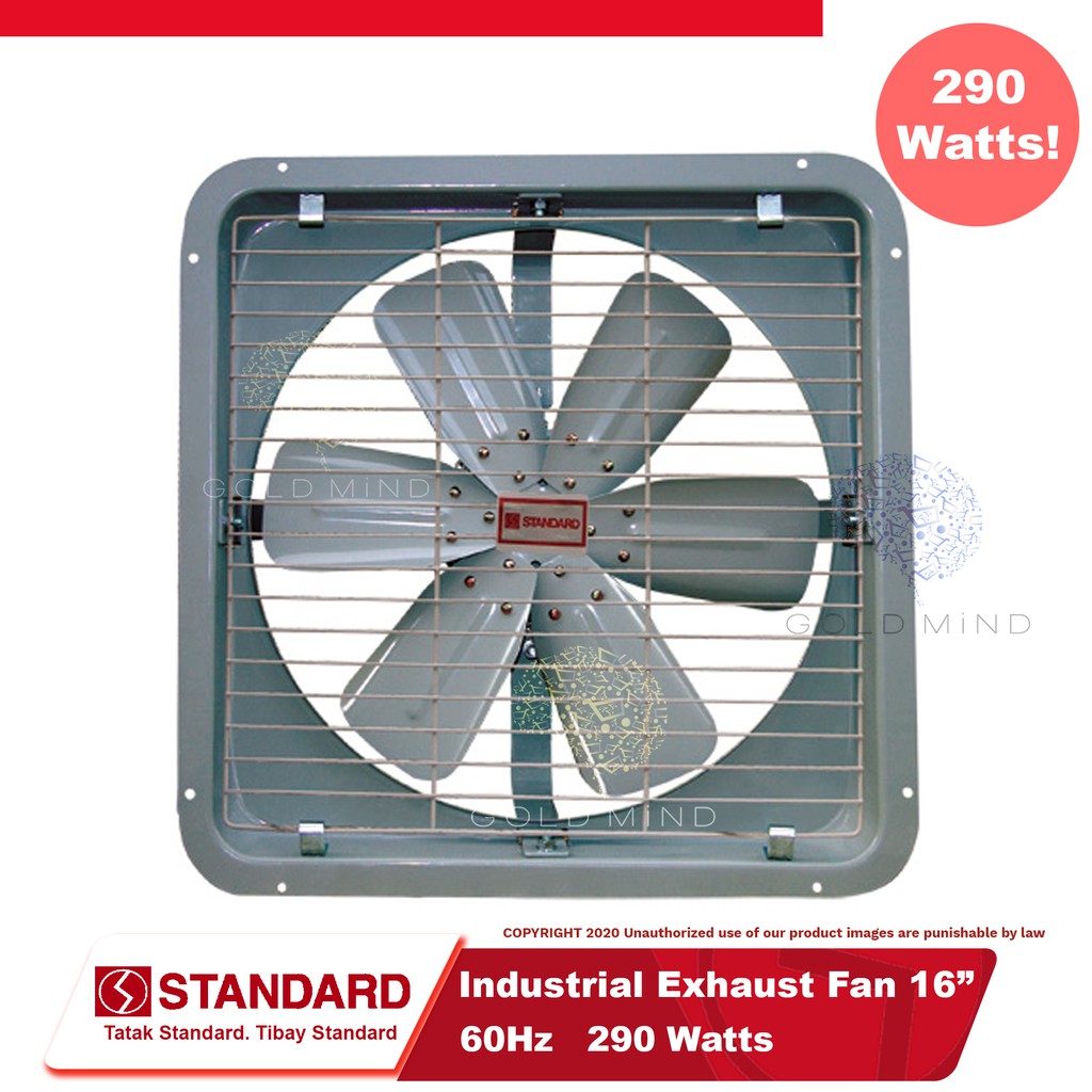 Standard Industrial exhaust fan 16" Metal Blade Yellow Elephant