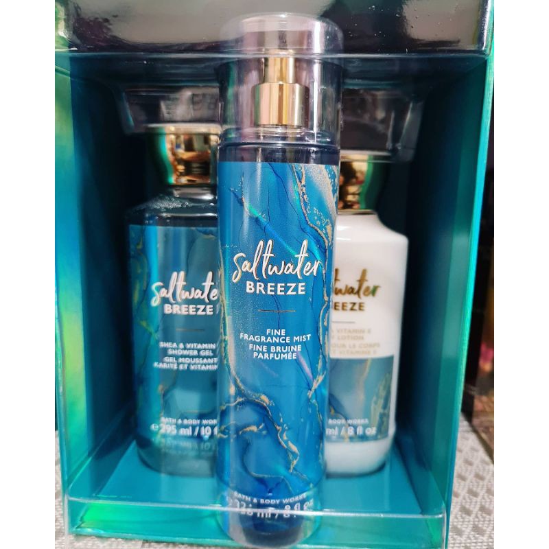 Authentic Bath and Body Works Saltwater Breeze fragrance mist, lotion and shower gel Shopee