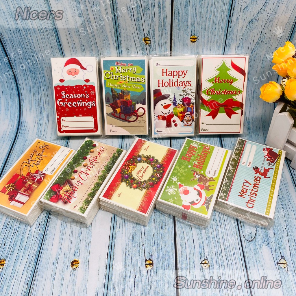 X'MAS Christmas GIFT TAG Gift Card 100pcs Per Pack Shopee Philippines