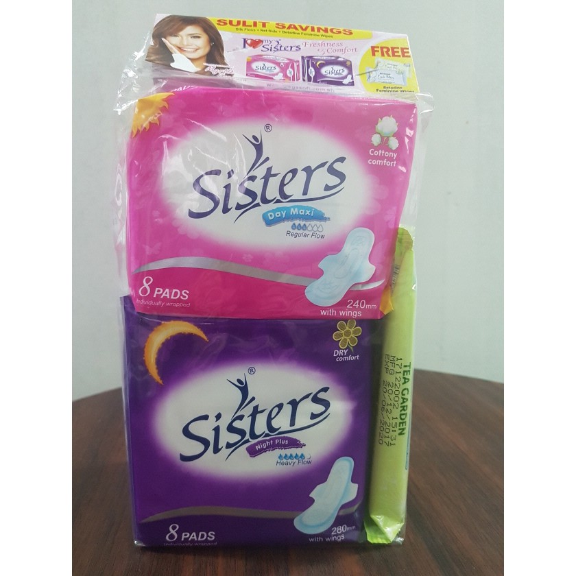 [ Promo pack ] SISTERS SANITARY NAPKIN Night Use/Day Use with Free