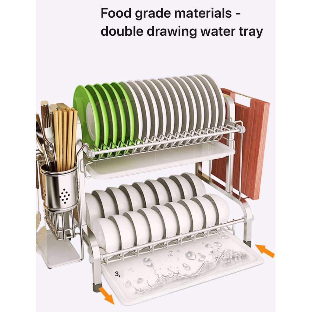 7D Full Set Stainless Dish Rack Shopee Philippines
