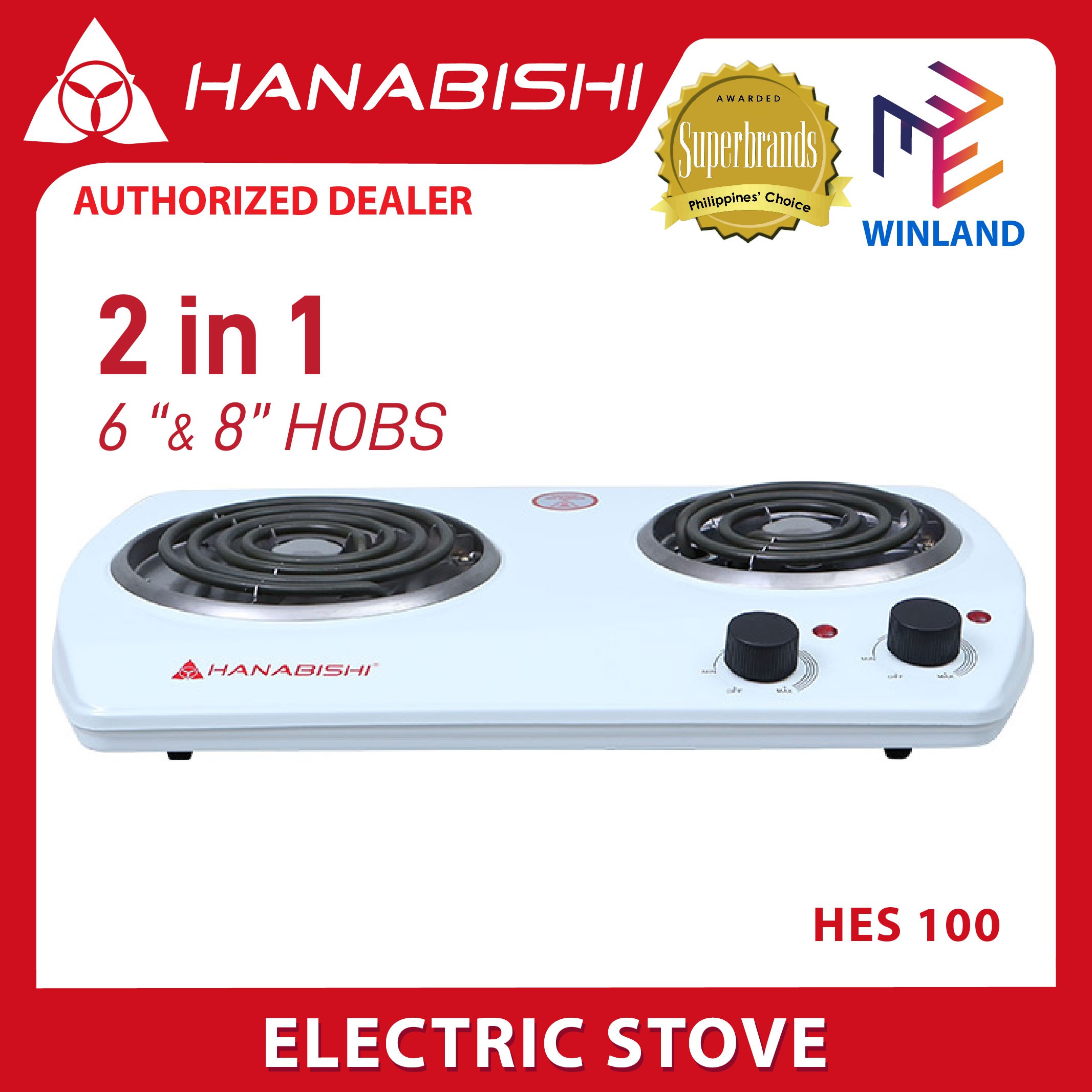 Hanabishi Original Dual Coil Electric Stove HES 100 HES100 *WINLAND