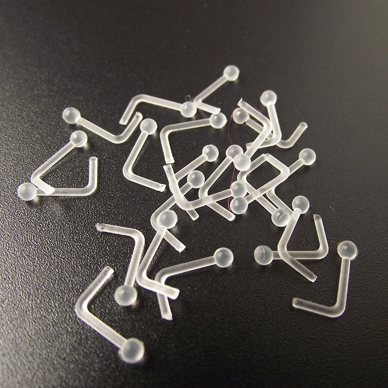 *Clear Nose Studs Bioflex Nose Rings Retainer Acrylic Nose Rings for