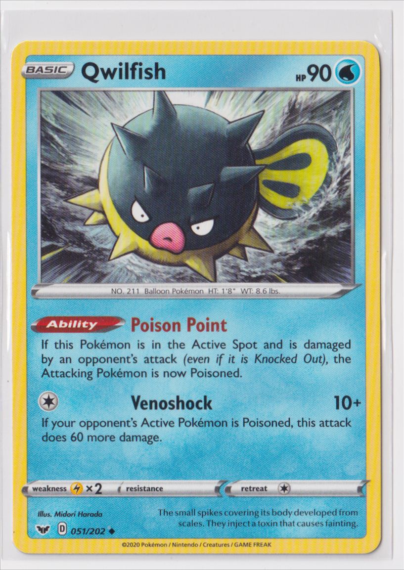 Qwilfish 051/202 Sword & Shield Base Set (Pokemon Card