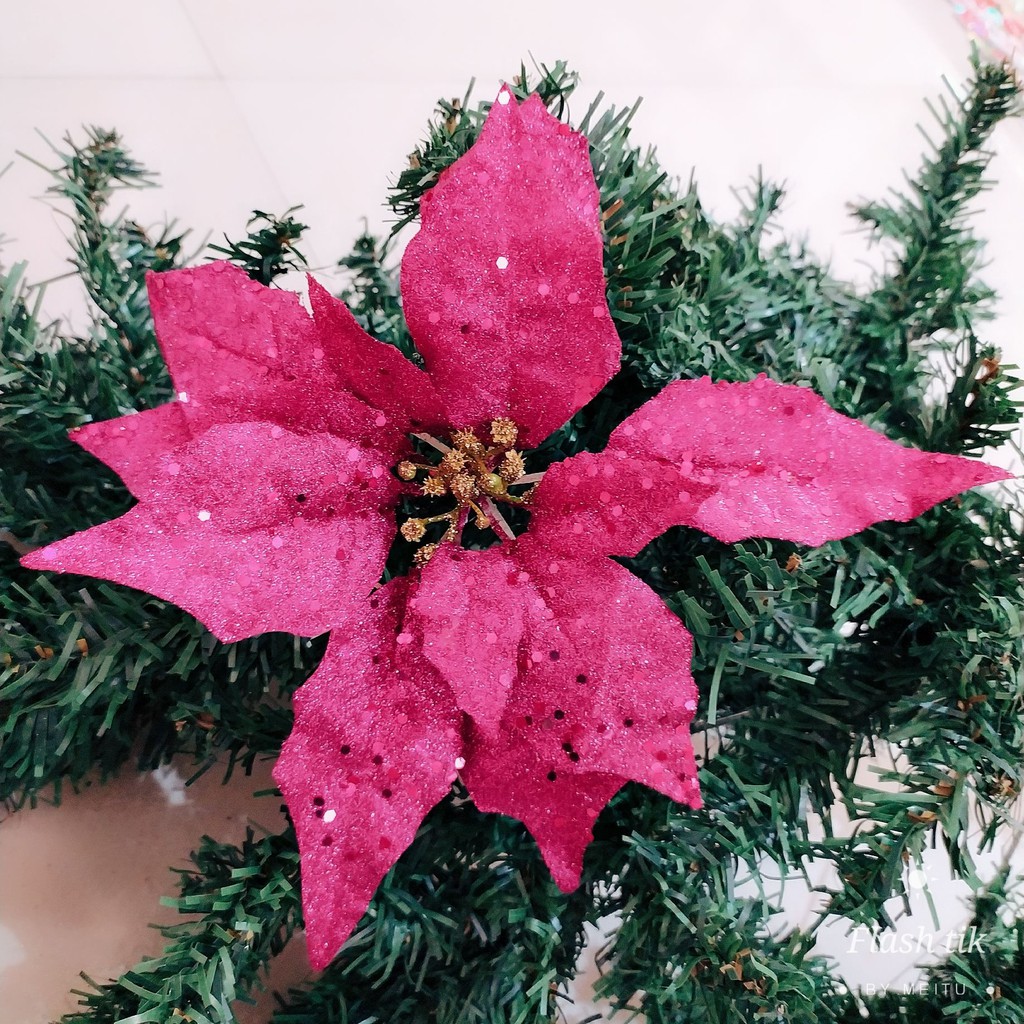 12PCS/24CM Christmas tree flower (LYH324CM) Shopee Philippines