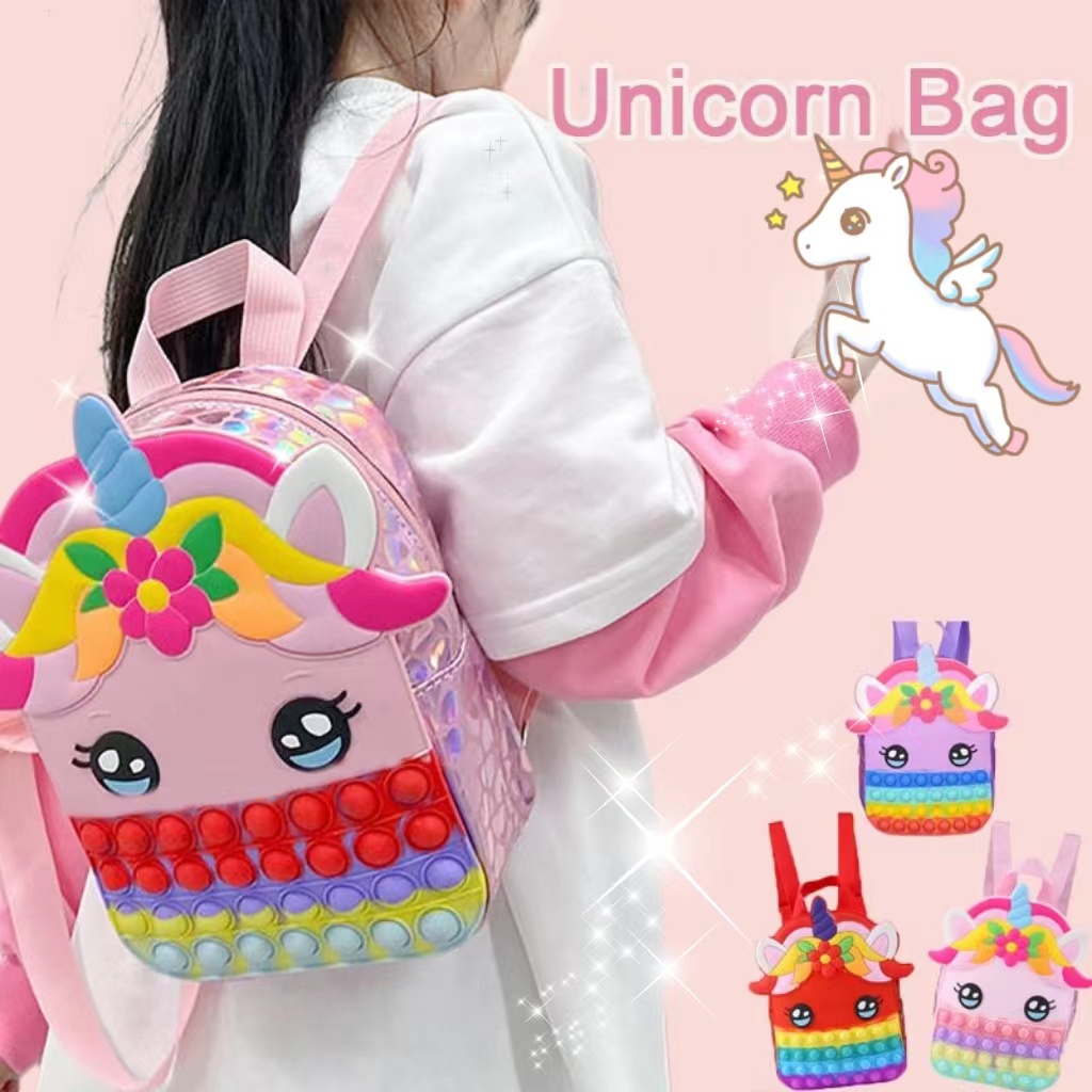 Unicorn Bag for Kids Girls Pop It Unicorn Toy Bag School Supplies for