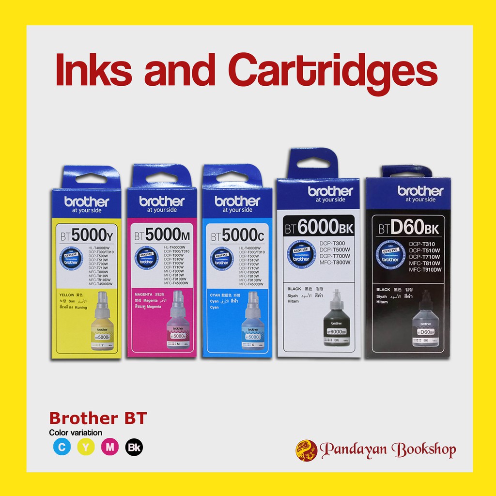 Brother Printer Genuine Ink Refill BT5000 (CMY 48.8 ml) BT6000 & BTD60 (Bk 108 ml ) Shopee