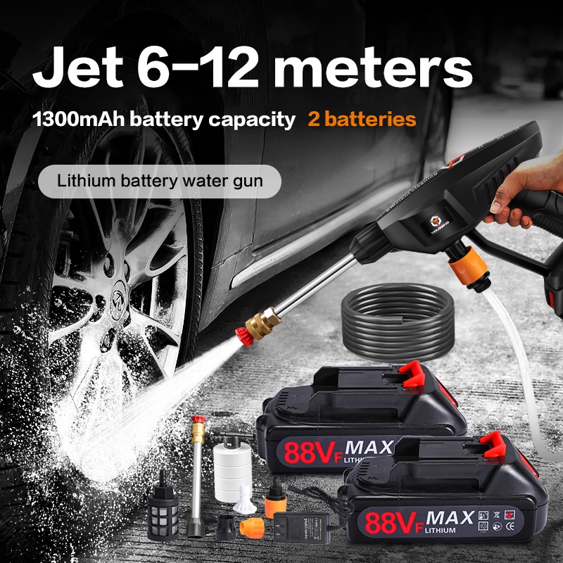 Pressure Washer Portable Car Machine Kit Cordless Car Wash Spray Gun